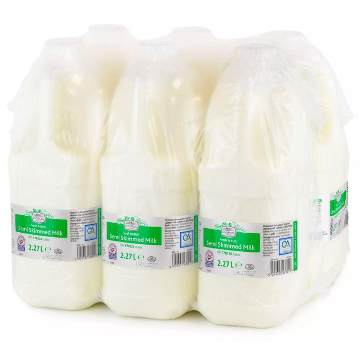 Fresh British Semi Skimmed Milk x 6 2.27 ltr