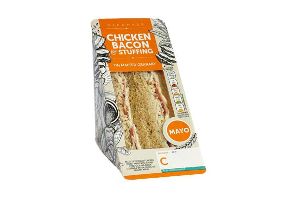Chicken, Bacon & Stuffing On Malted 