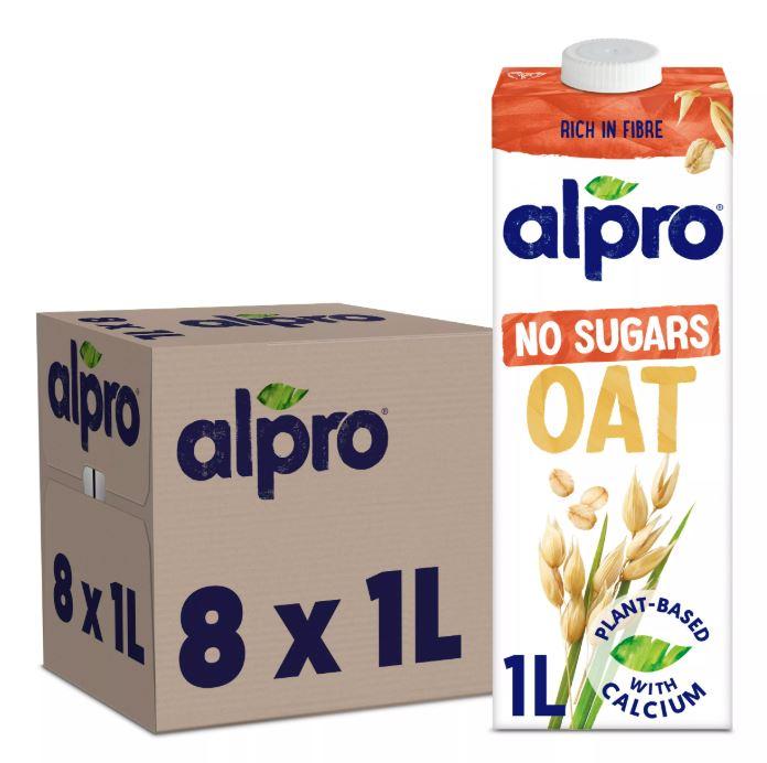 Alpro No Sugars Oat Drink 8 x 1ltr RGS