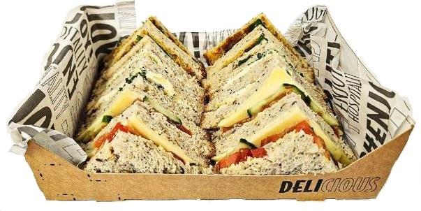 Gluten Free Vegetarian Sandwich Platter 12 Pieces serves 3  (vg) (gf)