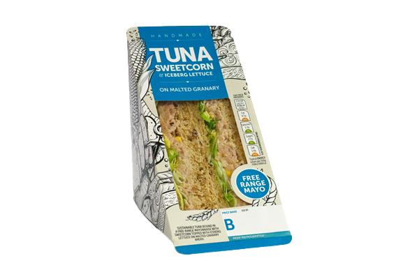 Tuna, Sweetcorn & Lettuce On Malted 