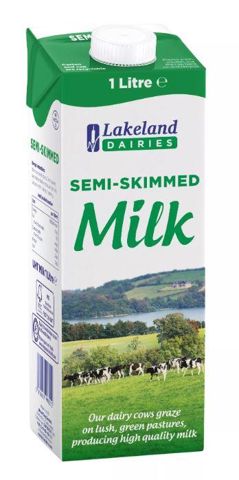 Lakeland Dairies Long Life UHT Semi-Skimmed Milk 1 Litre x 12 - RGS